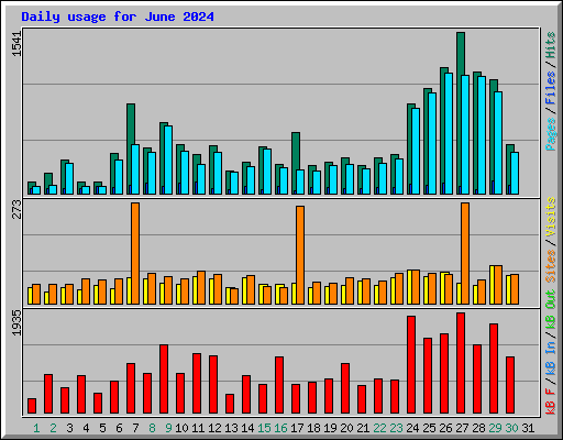 Daily usage for June 2024