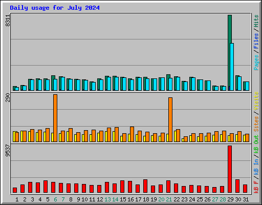 Daily usage for July 2024