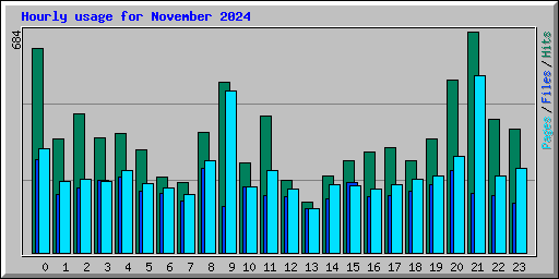 Hourly usage for November 2024