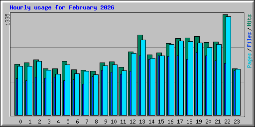 Hourly usage for February 2026
