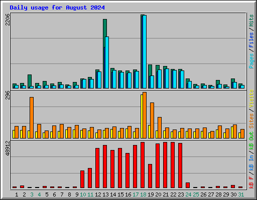 Daily usage for August 2024