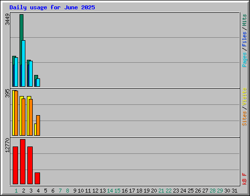 Daily usage for June 2025
