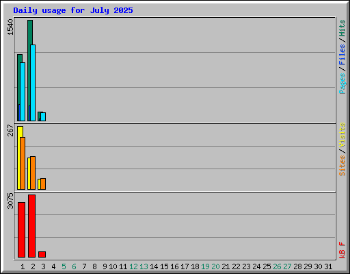 Daily usage for July 2025