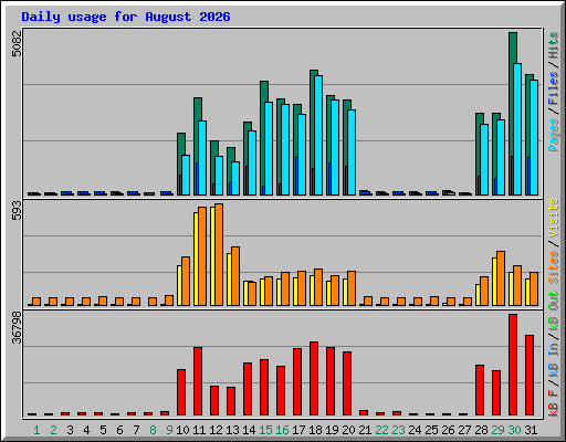 Daily usage for August 2026
