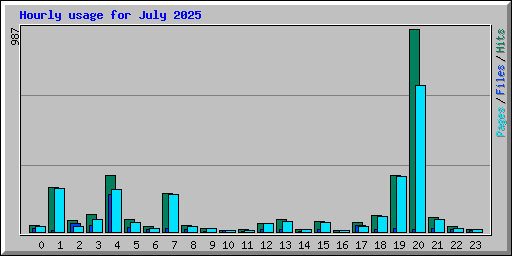 Hourly usage for July 2025