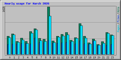 Hourly usage for March 2026