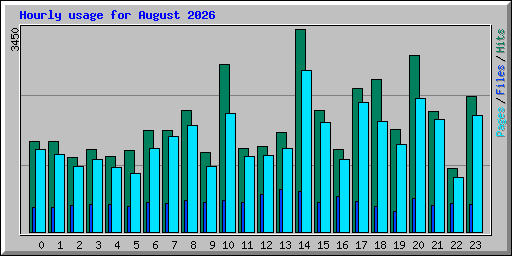 Hourly usage for August 2026
